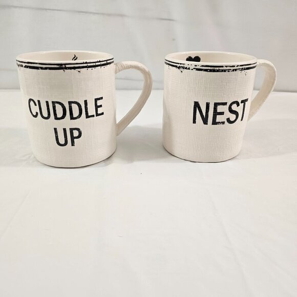 Pier 1 Imports CUDDLE UP & NEST 20 Oz Ironstone Coffee Tea Mugs – Set of 2 - Picture 11 of 14